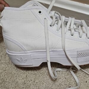 Adidas White Canvas High-Tops